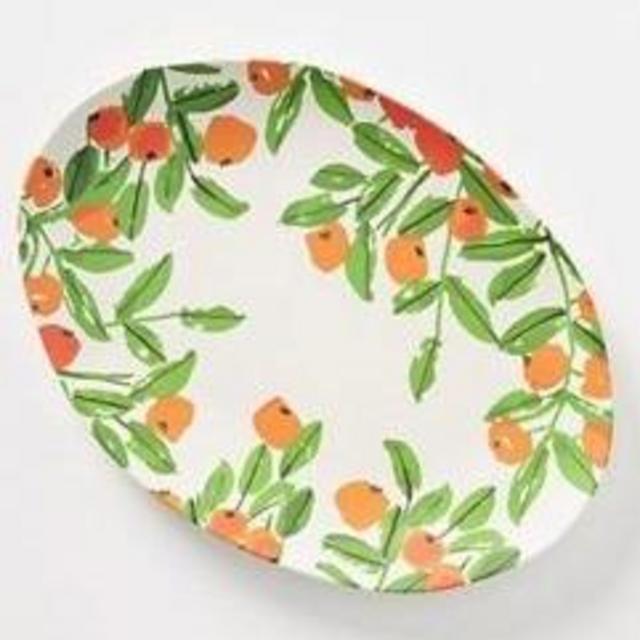 Vera for Anthropologie Poppies Bamboo Melamine Serving Platter