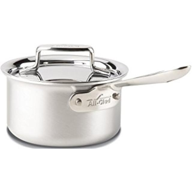 All-Clad 4202 Stainless Steel Tri-Ply Bonded Dishwasher Safe Sauce Pan with Lid / Cookware, 2-Quart, Silver