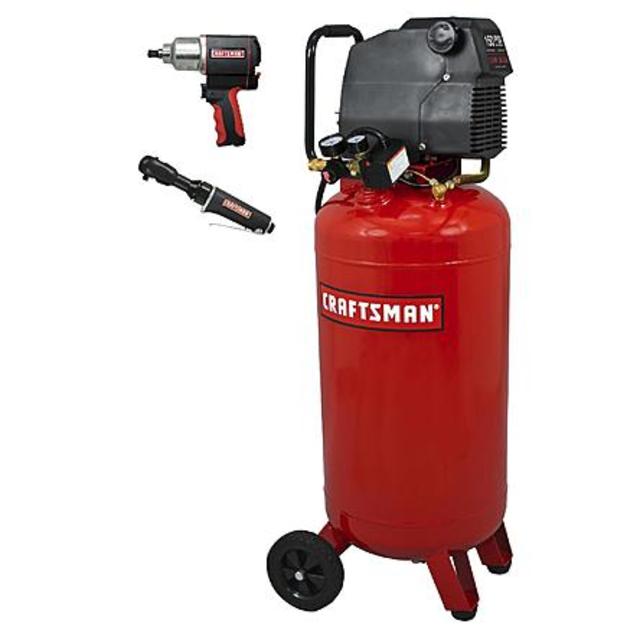 Craftsman 26 Gallon 1.5 HP Air Compressor  150 max PSI with BONUS Impact Wrench and Ratchet