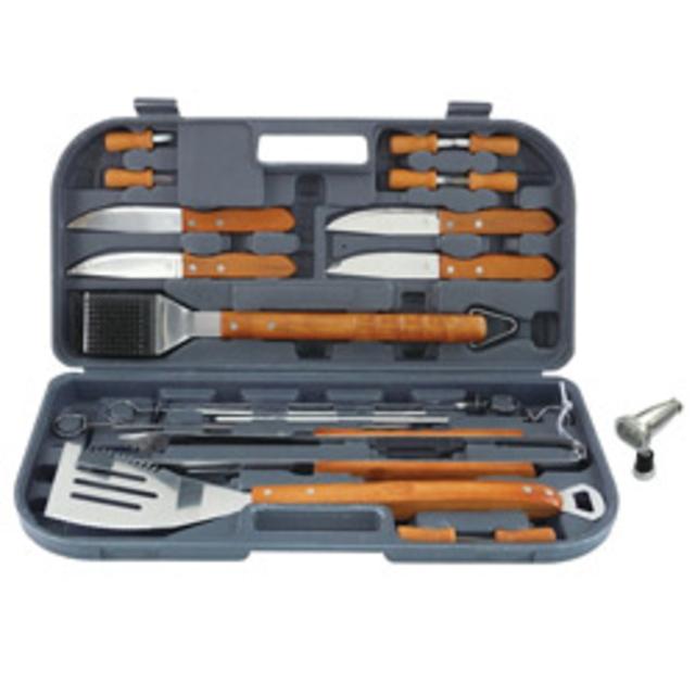 Mr. BBQ 20-piece Stainless Steel Grill Tool Set with Magnetic Light