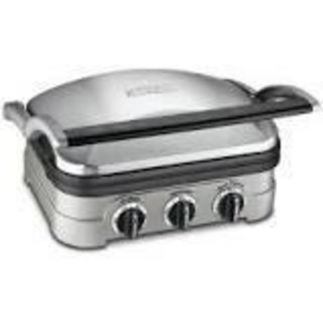 Cuisinart GR-4NP1 5-in-1 Griddler, 13.5"(L) x 11.5"(W) x 7.12"(H), Silver With Silver/Black Dials