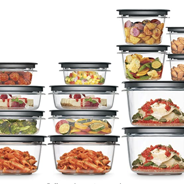 Rubbermaid Meal Prep Premier Food Storage Container, 28 Piece Set, Grey