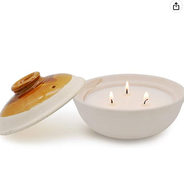 Citronella Candles in Coarse Pottery Container, Natural Soy Wax Candle Outdoor and Indoor