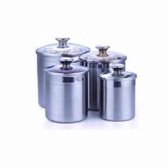 Amazon-Cooks Standard 02553 4-Piece Canister Set, 4 pcs, Stainless Steel