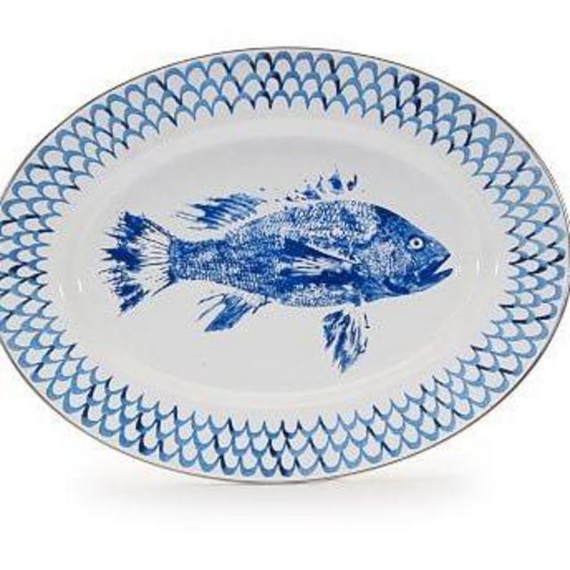 Pottery Barn Pescado Enamel Oval Serving Platter