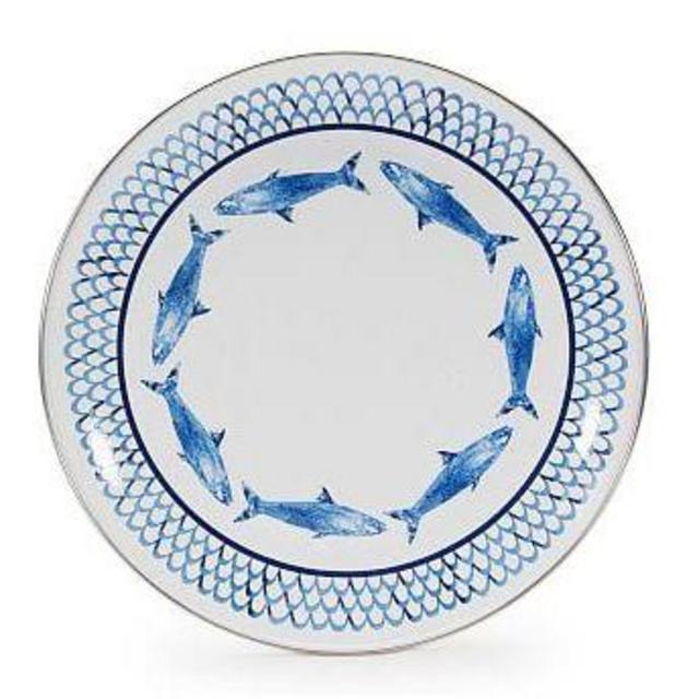 Pottery Barn: Pescado Enamel Dinner Plate, Set of 4
