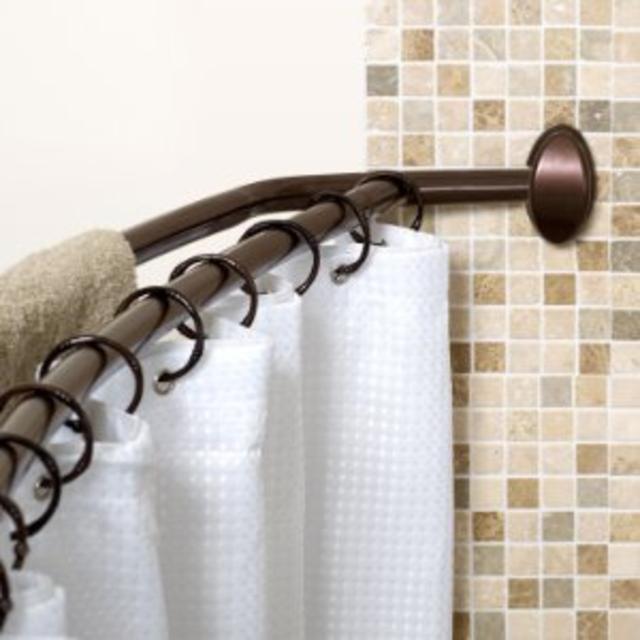 NeverRust Aluminum Double Curved Shower Curtain Rod, 45 to 72-Inch, Bronze