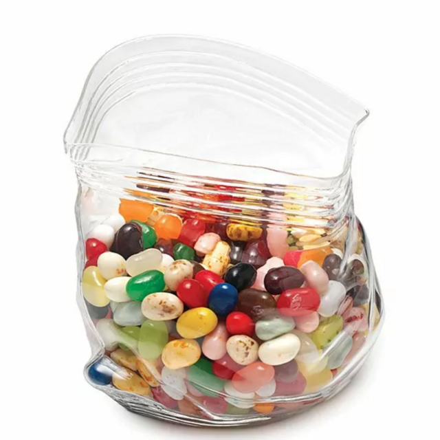 Unzipped Glass Zipper Bag