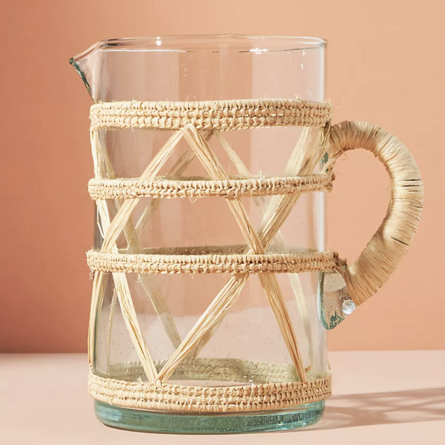 Anthropologie - Moroccan Raffia Glass Jug