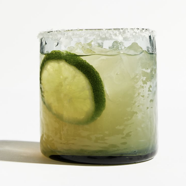 Pottery Barn - Mist Blue, Handmade Hammered Short Drinking Glasses - 8.8 oz.