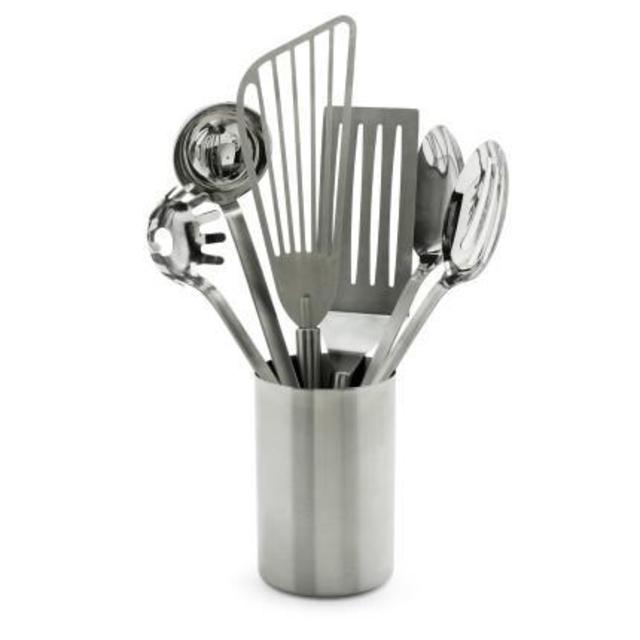 Stainless Steel Tools with Caddy, Set of 7