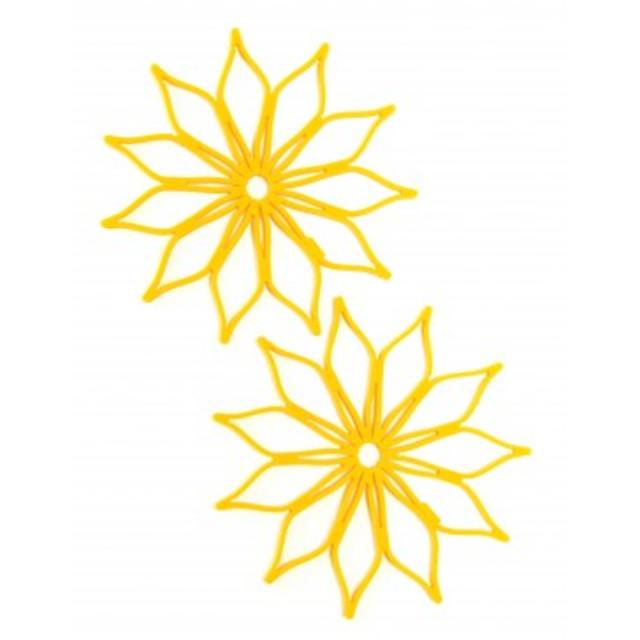 Blossom Trivet Yellow Silicone Set of 2