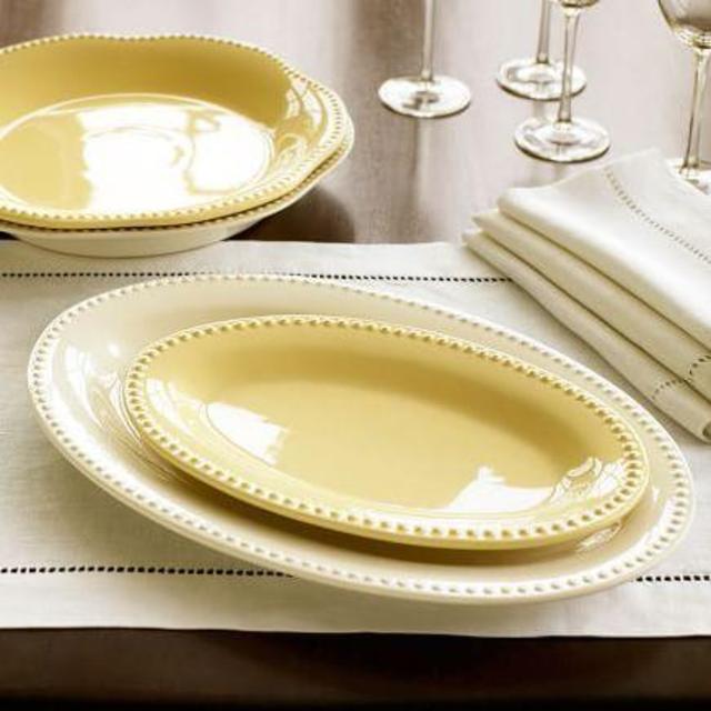 Emma Large Oval Serving Platter - White