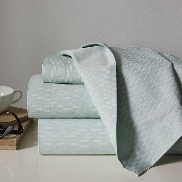 Organic Ikat Stripe Sheet Set - Pale Harbor, Queen