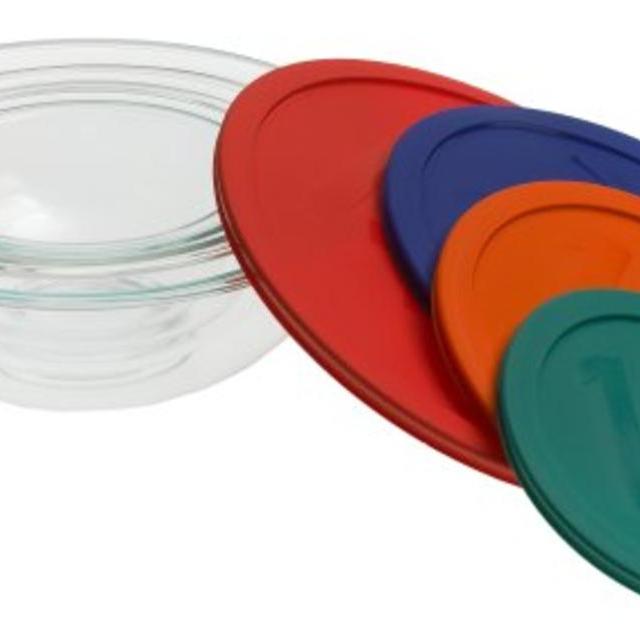 Pyrex Smart Essentials 8-Piece Mixing Bowl Set w/Colored Lids