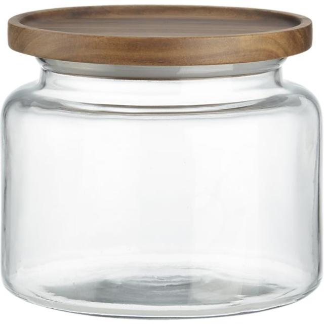 Montana 64 oz. Acacia and Glass Jar