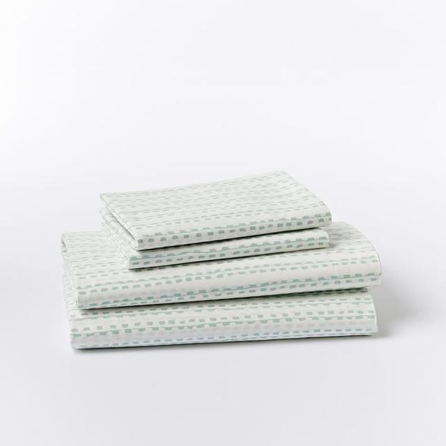 Organic Hand Drawn Stripe Sheet Set - Pale Harbor (Queen)