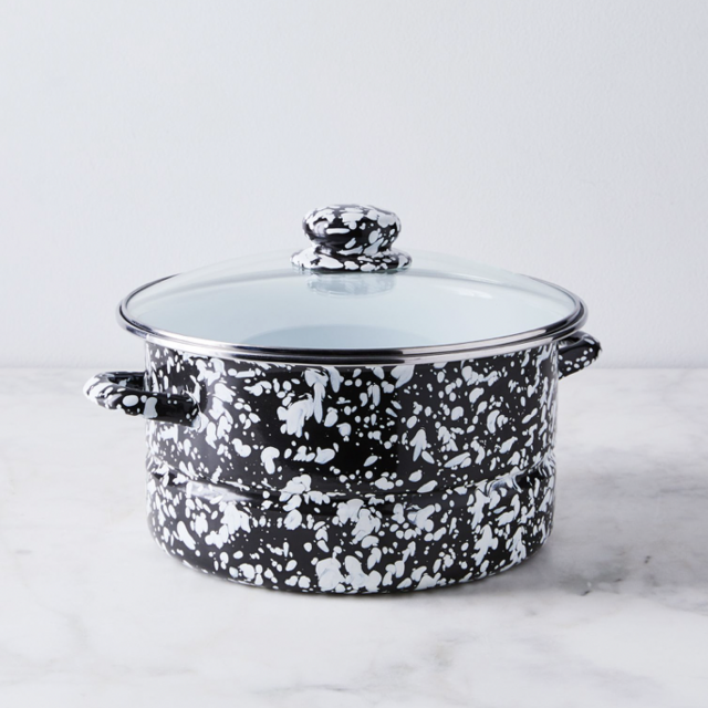 Enamel Cookware - Black Swirl - Stock Pot
