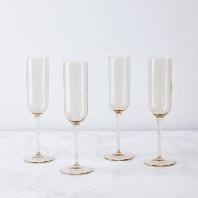 Tinted Modern Wine Glasses (Set of 4) - FLUTES TAUPE COLOR