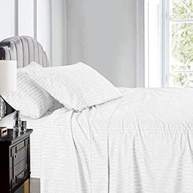 Wamsutta® Damask Stripe 500-Thread-Count PimaCott® Queen Sheet Set in White