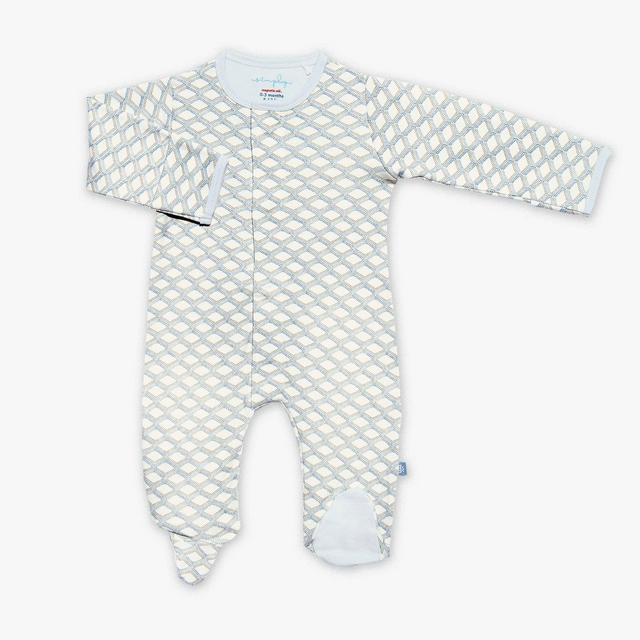 Magnetic Me blue pompidou organic cotton magnetic footie
