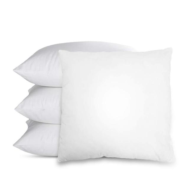 Emolli Throw Pillows Insert Set of 4,18" L X 18" W, Premium Stuffer Down Alternative Pillow Insert, Super Soft Microfiber Filled Decorative Pillow Cushion, 4 Pack,White