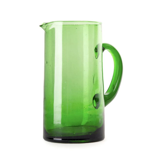 Moroccan Pitcher with handle in green