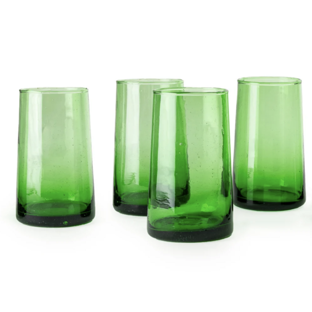 Moroccan Glass - Tall in green