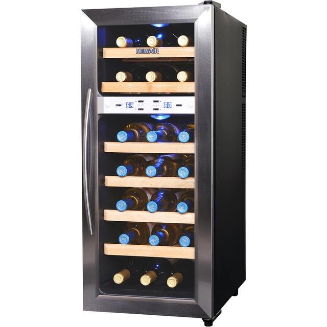 NewAir 21-Bottle Capacity Stainless Steel Dual Zone Cooling Freestanding Wine Chiller