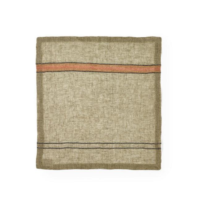 Marie Napkin in Green stripe Libeco Home