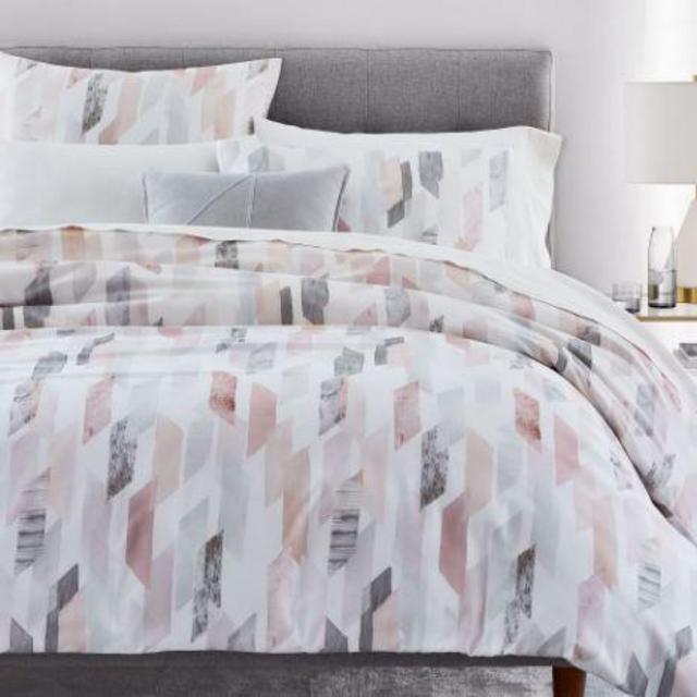 400-Thread-Count Organic Sateen Crystal Geo Duvet Cover & Shams