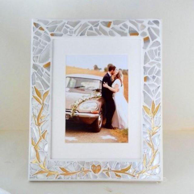 Picture Frame made from broken chuppah glass