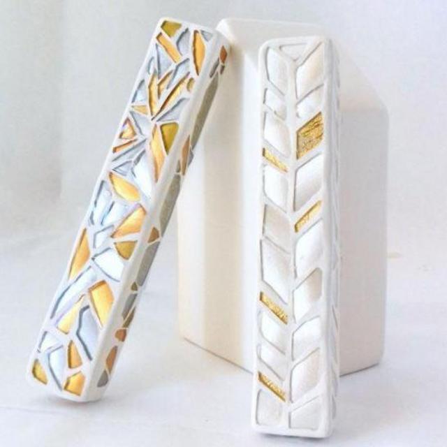 Mezuzah made from broken chuppah glass