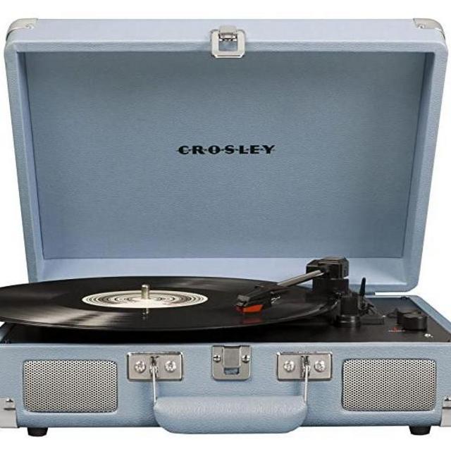 Crosley CR8005F-TN Cruiser Plus Vintage 3-Speed Bluetooth in/Out Suitcase Vinyl Record Player Turntable, Tourmaline