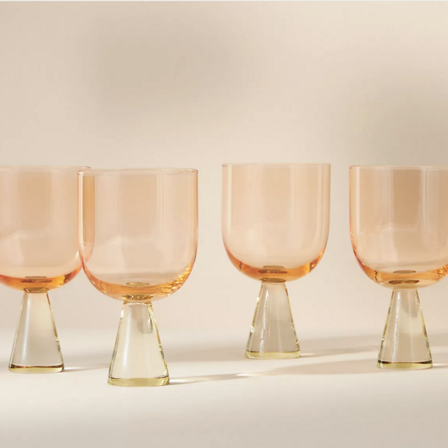 Ramona Wine Glasses, Set of 4, Peach