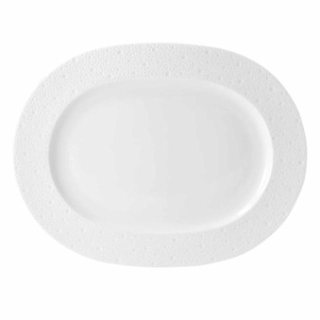 "Ecume" White Oval Platter
