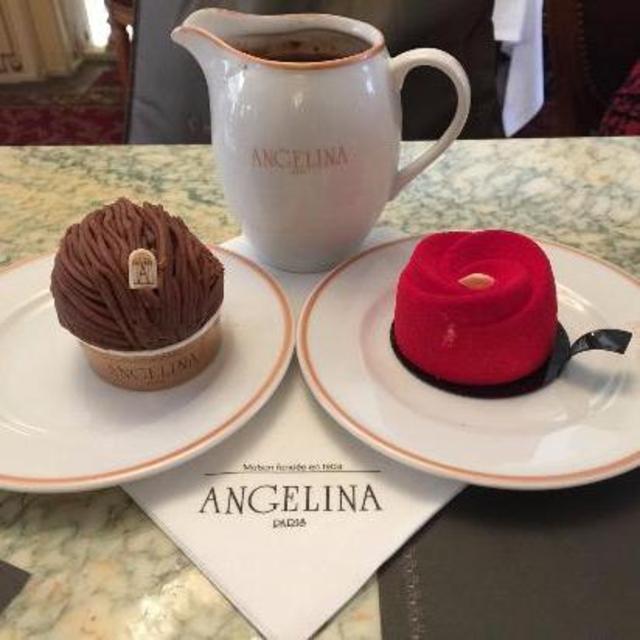 Hot chocolate and pastries at Angelina's