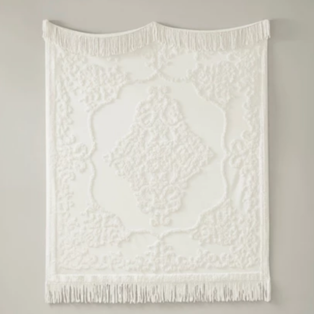 60"x50" Mila Cotton Tufted Throw Blanket in Ivory