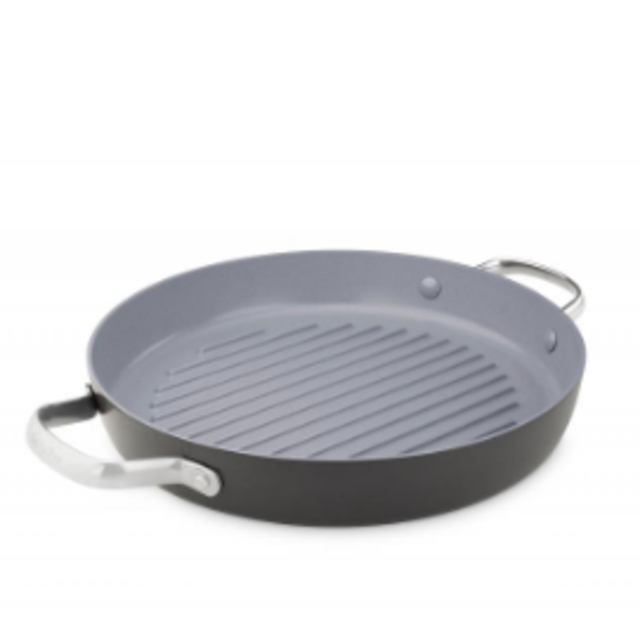 Valencia Pro Ceramic Non-Stick Covered Grill Pan, 11-Inch