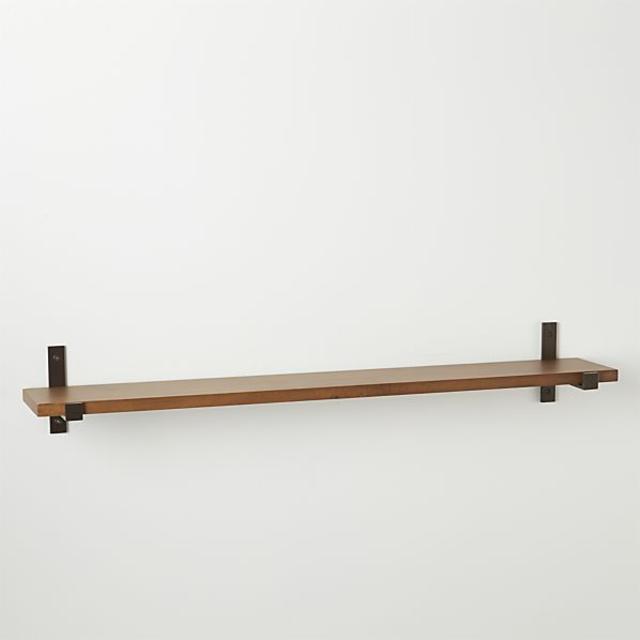 Styles 36" Wood Shelf with Bronze Brackets