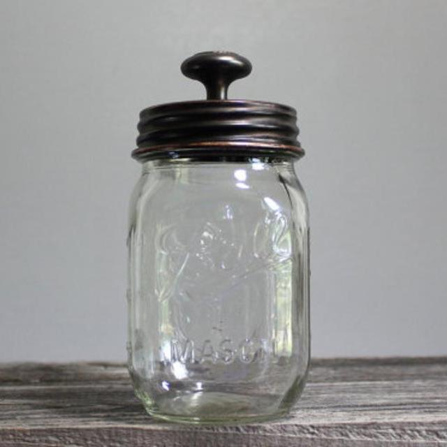Oil Rubbed Bronze Decorative Glass Storage Jar by Southern Home Supply