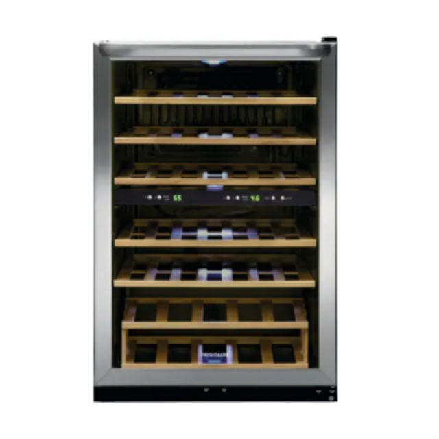 Frigidaire - 45 Bottle Two-Zone Wine Cooler - Stainless Steel