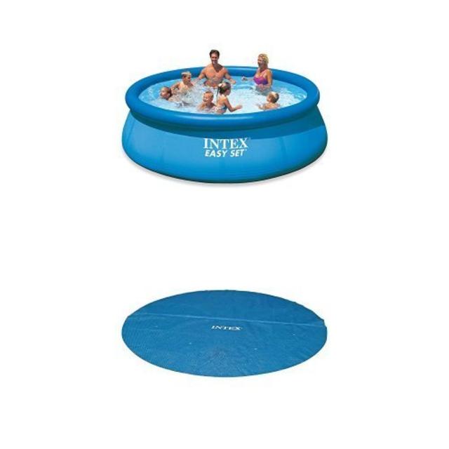 Intex 12ft X 30in Easy Set Pool Set and Cover Bundle