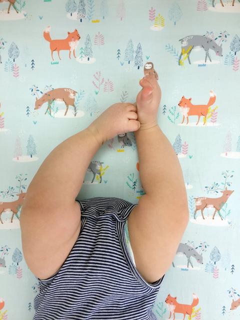 WOODLAND CRIB BEDDING. Woodland Crib Sheet. Blue Crib Skirt. Gender neutral nursery. Deer crib sheet. Fox crib sheet. Blue baby bedding.
