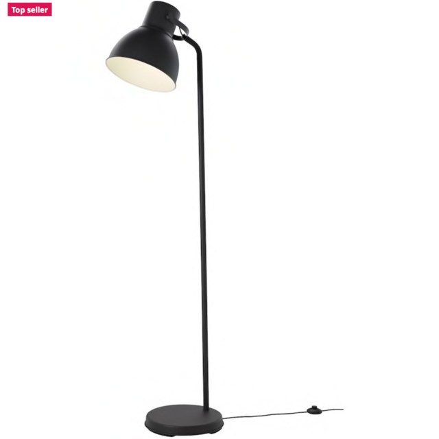 HEKTAR Floor lamp with LED bulb, dark gray