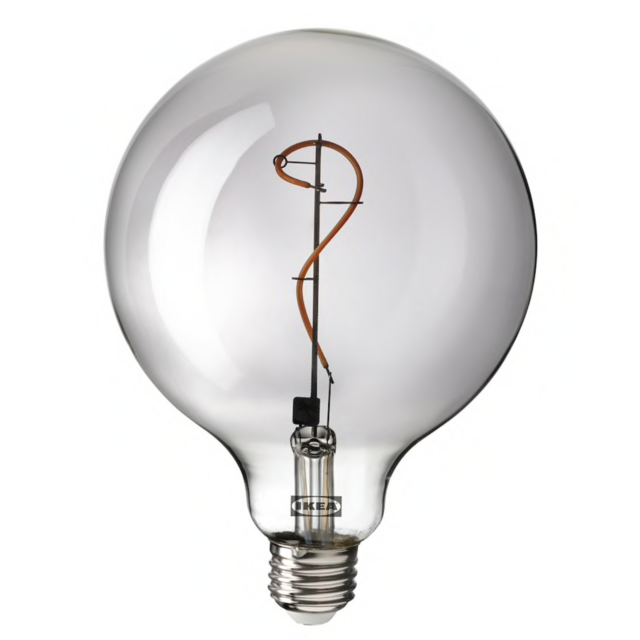 MOLNART LED bulb E26 140 lumen, globe gray clear glass5 "