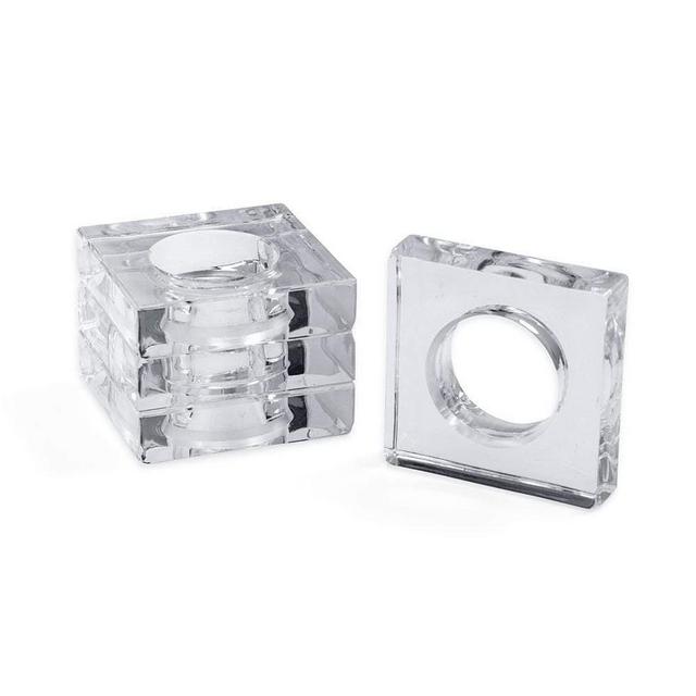 Acrylic Napkin Rings in Crystal Clear - Set of 4 Napkin Rings
