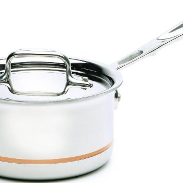 All-Clad 6201.5 SS Copper Core 5-Ply Bonded Dishwasher Safe Saucepan Cookware, 1.5-Quart, Silver