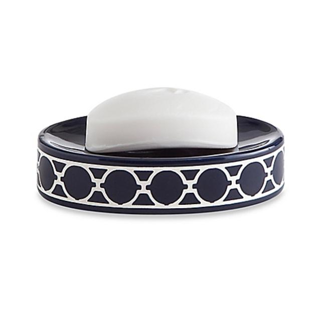 Jill Rosenwald Hampton Links Soap Dish in Navy/White
