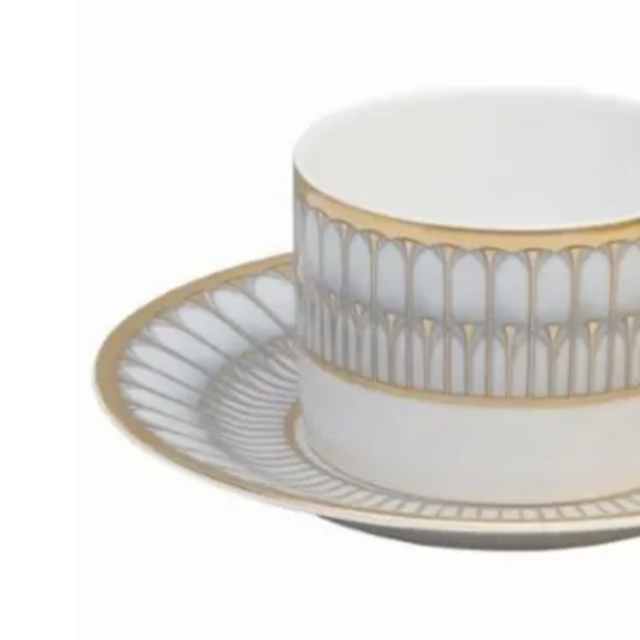 Philippe Deshoulieres Arcades Grey & Matte Gold Tea Saucer